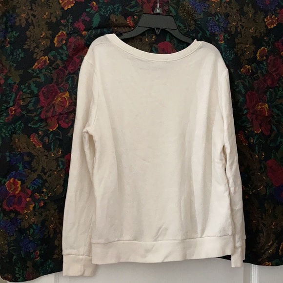 Forever 21. White Pullover Sweater with Lace. - Picture 2 of 3